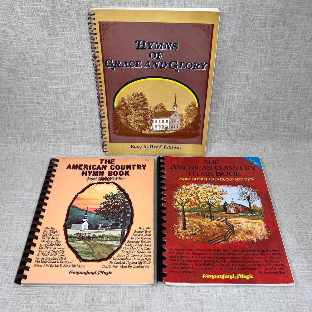 Lot of 3 1970s American Country Hymn Books Gospel Canaanland Music Church Music